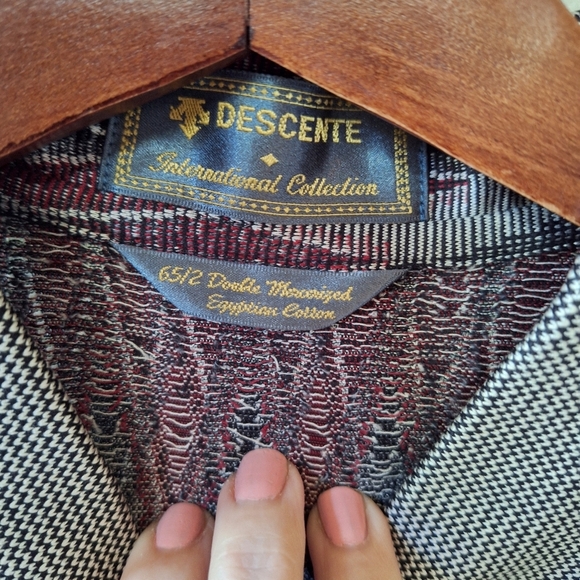 NWT Descente International Permalok Golf Polo Diamond Pattern Mens Size XL - Picture 2 of 7